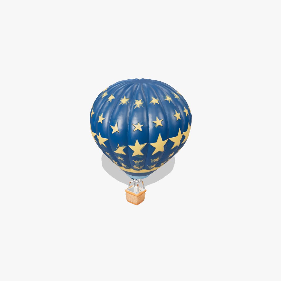 Classic Hot Air Balloon Star Pattern model pack